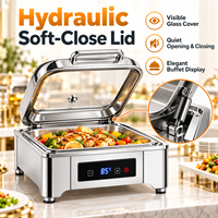 Réchaud de buffet de luxe en acier inoxydable, chauffe-plat portable coloré avec poignée pour hot pot