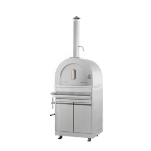 Pizza Oven Single Pizza Oven With Cabinet In Outdoor Kitchen Stainless Steel