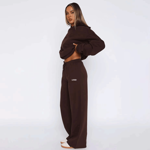 Conjunto <span class=keywords><strong>de</strong></span> Sudadera con Capucha Oversize <span class=keywords><strong>de</strong></span> Felpa Francesa <span class=keywords><strong>de</strong></span> 400GSM para <span class=keywords><strong>Mujer</strong></span>, <span class=keywords><strong>de</strong></span> Algodón Pesado con Hombros Caídos - Product Image 4