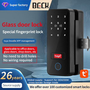 Tuya <b>Smart</b> Door Lock With Fingerprint And Password Wifi <b>Remote</b> <b>Control</b> For Glass Doors Office Use - Product Image 5