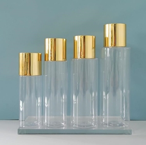 Bán Buôn 100Ml 120Ml 150Ml 200Ml 250Ml 300Ml Vòng Chai Lotion Trắng Rõ Ràng Nhựa <span class=keywords><strong>Pet</strong></span> Mặt Toner Chai Với Vàng Nắp - Product Image 4