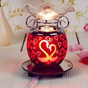 سخان شمع كهربائي معطر، موقد زجاجي للعلاج بالروائح، مصباح تسخين للزيوت العطرية، إضاءة ليلية للبخور - Product Image 5