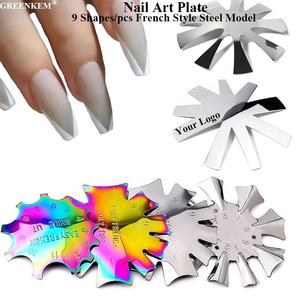 9 şekiller/adet fransız tarzı tırnak paslanmaz çelik Model parlatma manikür DIY <span class=keywords><strong>Nail</strong></span> Art tasarım araçları Salon tırnak sanat plaka - Product Image 1