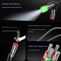 Câble de charge rapide USB-C vers Type-C multifonction 6 en 1 en nylon tressé avec briquet et lampe torche pour iPhone et Android