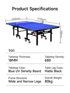 <span class=keywords><strong>Table</strong></span> <span class=keywords><strong>de</strong></span> ping-pong tout temps 18 mm, imperméable et pliable, haute durabilité pour les sports en intérieur et en extérieur, club, école - Product Image 5