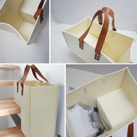 Panier d'escalier en feutre de qualité supérieure, avec poignées en cuir, structure à jouets, organisateur, boîte à linge