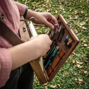 Chevalet de peinture et de dessin en bois portable multifonction avec boîte de rangement