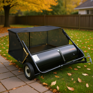 Balayeuse de jardin de 44 pouces, 25 pieds cubes, collecteur de feuilles, outil de ramassage manuel réglable en alliage d'aluminium - Product Image 2