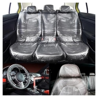 Kit d'accessoires auto jetables 5-en-1 en plastique : Housse de siège pour voitures – Protection et propreté avant