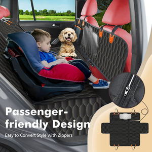 Housse de siège de voiture pour chien avec fond rigide, extenseur de siège arrière, hamac pour chien avec fenêtre en maille, anti-rayures et antidérapant - Product Image 2