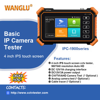 WANGLU Nuevo Probador de Cámaras IP de 4 Pulgadas IPC-1900C PLUS con Pantalla Táctil IPS, Control PTZ, Probador de Cables UTP con Rastreador de Cables