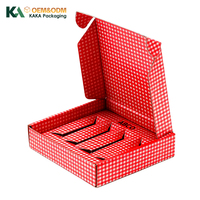Caja de Cartón Corrugado Roja a Cuadros Personalizada con Inserto de 4 Compartimentos para Galletas, Regalos y Productos de Panadería, Venta al Por Mayor por KAKA