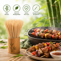 Bâtonnets de brochettes en bambou jetables à long manche, 30cm/40/50cm, pour barbecue, rôtissage, kabob, antiadhésifs, emballage personnalisé, vente en gros