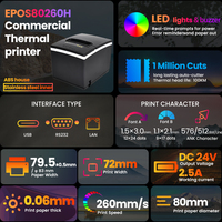 Printer Thermal Profesional 80mm dengan Multi-Interface USB LAN Ethernet 203dpi Kompatibel ESC/POS Tersedia untuk POS