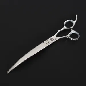 2024 8.0 inches professional pet dog grooming scissors shears curved curve blade factory large size 440C cobalt steel P01