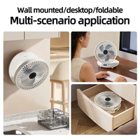Ventilateur portable mural et pliable pour dortoir d'étudiant, utilisation en voiture, 3 vitesses, ventilateur d'air mural et de bureau pliable pour la maison