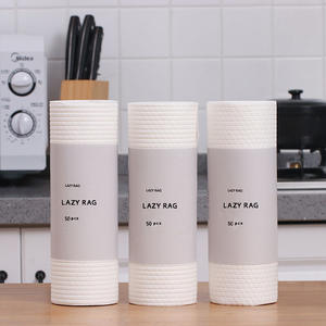 クリーニングクロスウェット & ドライ耐久性使い捨て家庭用マイクロファイバーキッチンクリーニング簡単ホワイトキッチンレイジーラグ25 * 30cm在庫あり - Product Image 2