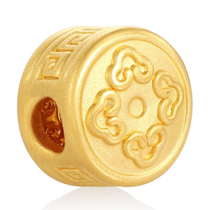 Artisanat en or pur 24k forme de cheval en or dur bracelet rond rotatif perlé accessoires de bijoux en or haut de gamme - Product Image 2