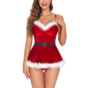 Robe de nuit sexy pour femmes, ensemble de sous-vêtements de Noël, déguisement de Miss X-mas, lingerie, cadeau de Noël - Product Image 4