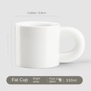 Taza <span class=keywords><strong>de</strong></span> agua <span class=keywords><strong>de</strong></span> cerámica gordita <span class=keywords><strong>de</strong></span> alto color ecológica con logotipo personalizado Taza <span class=keywords><strong>de</strong></span> regalo bonita <span class=keywords><strong>de</strong></span> mango alto para vasos promocionales - Product Image 4