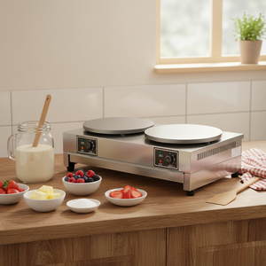 Machine à crêpes électrique commerciale 500-1000W <span class=keywords><strong>2</strong></span> <span class=keywords><strong>plaques</strong></span> 100-180C température 1 an de garantie pour la restauration de restaurant - Product Image 4