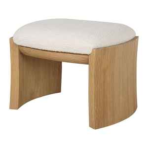 Pouf scandinave moderne, <span class=keywords><strong>banc</strong></span> rembourré en tissu avec pieds en bois, <span class=keywords><strong>petit</strong></span> ottoman en bois pour salon - Product Image 4