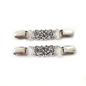 Deepeel KY299 Metal Decorative Garment <strong>Clips</strong> Antique <strong>Silver</strong> Retro Buttons for Cardigan Sweaters &amp; Shirts - Product Image 1
