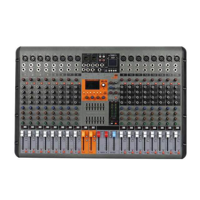 Professional 650W 16-Channel Power Audio Mixer with Dual 99 DSP Effects USB Interface Digital Sound Console