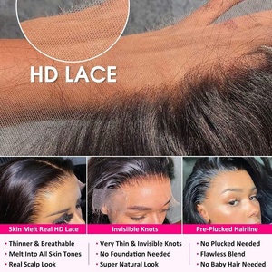 วิกผมแบบเต็มศีรษะ 13x6 Raw HD Full Lace, วิกผมเวียดนามแท้, ความหนาแน่น 210, วิกผมตรงแบบไม่ต้องใช้กาว, <span class=keywords><strong>ผม</strong></span>มนุษย์แท้แบบเวอร์จิ้นจากอินเดีย บราซิล - Product Image 6