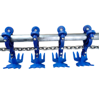 Composants de convoyeur à bande tubulaire pour ligne d'abattage de volailles personnalisée, haute productivité, avec chariot à manilles synthétiques en nylon ZYRP