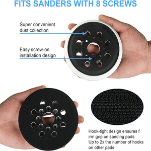 2PCS/Paket 125mm 8 Lubang 8 Lubang Sekrup Pad Pengamplas dengan Perekat <span class=keywords><strong>Hook</strong></span> & <span class=keywords><strong>Loop</strong></span> Pelat Plastik Keras untuk Pengamplas Cakram Pemoles Pad Pengamplas - Product Image 4
