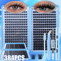 Extensions de cils en grappes effet naturel DIY, 2 styles, grappes de cils individuelles, plateau de longueurs mixtes, cils artificiels légers et réutilisables