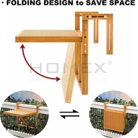 Table de balcon pliante réglable Table de bar en bois pour l'extérieur Table de pont suspendue
