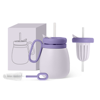 Mug de voyage à café ODM 24 oz au design mignon, en acier inoxydable, gobelet pour enfants, bouteille d'eau avec couvercle à paille, infuseur à thé