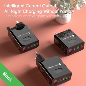 UE EE. UU. Reino Unido enchufe 45W 2USB + 2PD cargador de teléfono LED carga de pantalla Digital para Samsung para Google USB un refuerzo de la USB-C - Product Image 2