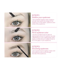 Palette de poudre à sourcils 3 teintes, marque privée, kit de maquillage pour sourcils imperméable avec pinceau, vente en gros pour salon de beauté, logo personnalisé OEM