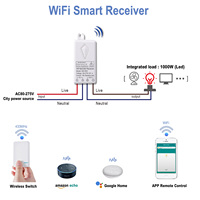 Interrupteur à distance intelligent de lumière marche/arrêt 1000W 10A Kit de lampe LED de plafond anti-surtension avec contrôle d'application Wifi 2.4Ghz sans fil pour centre commercial