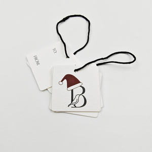 Étiquettes suspendues personnalisées de luxe en papier de coton écologique, finition gaufrée, imprimées en sérigraphie, pour chaussures, sacs et vêtements - Product Image 6