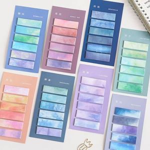 Étiquettes autocollantes en plastique à dégradé de couleur pour mémos et index, format personnalisable, fournitures de bureau et scolaires - Product Image 1