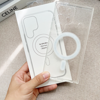 Étui de téléphone magnétique compatible Magsafe pour Samsung Galaxy S25 S24 S23 Ultra Plus, coque transparente antichoc avec recharge sans fil