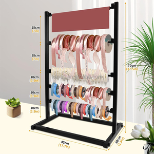 4 Tier şerit ekran <span class=keywords><strong>stand</strong></span>ı depolama tepsisi dikiş organizatör ile kek dükkanı duvara monte Metal şerit depolama raf ekran - Product Image 3