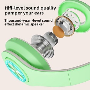 <span class=keywords><strong>Casque</strong></span> <span class=keywords><strong>audio</strong></span> <span class=keywords><strong>sans</strong></span> <span class=keywords><strong>fil</strong></span> en cuir protéiné, doux pour la peau, avec coussinets lumineux en matériau Macaron, compatible <span class=keywords><strong>carte</strong></span> <span class=keywords><strong>SD</strong></span> - Product Image 4