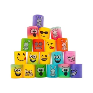 Mini enfants drôle Emotes jouets en plastique arc-en-ciel printemps cercle jouets Anti-Stress main compétence décompression plastique ressort bobine - Product Image 1