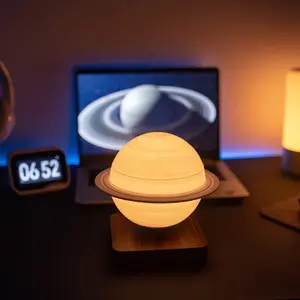 تخصيص الجدة 3D ديكور المنزل غرفة أضواء ليلية الاطفال USB التحكم باللمس الجدول العائمة زحل غرفة نوم ضوء