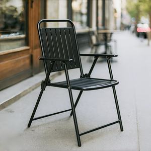 Silla Plegable de Acero Resistente a la Intemperie, Asiento y Respaldo de Plástico con Listones, Ideal para Cafeterías, Eventos, Alquileres de Comedores al Aire Libre - Product Image 5