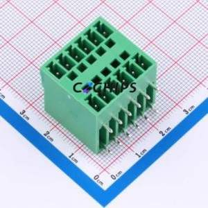 WJ15EDGRH-3.81-6P Plug-in Terminal Block Bent Lead Through Hole,P=3.81mm Board-to-Board / Socket - Closed 3.81mm Green - Product Image 1