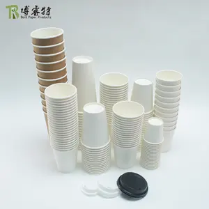 Caliente desechable biodegradable personalizado tamaño múltiple pared única Bebidas frías calientes tazas de café de papel para fiesta de boda
