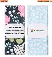 Serviettes de cuisine en microfibre vierges de haute qualité pour la vente en gros, douces, légères, personnalisables, serviettes de thé imprimées, directement de l'usine