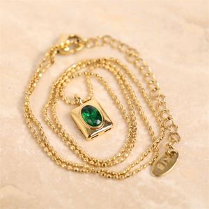 Fashionable Court Style 18K Gold Plating Stainless Steel Jewelry Diamond Pendant Necklace - Product Image 2