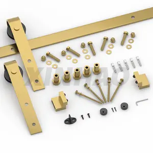 Roda Dourada Atacado Vertical-deslizante-porta-Hardware Golden Roller Clássico Atacado Deslizante Celeiro Porta Hardware Kit